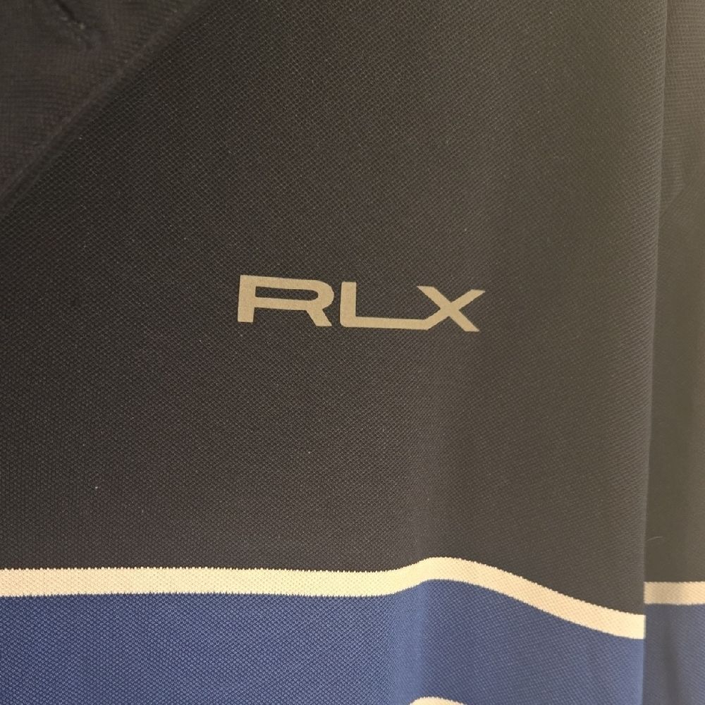RLX Ralph Lauren Navy and White Striped Polo Shirt - Picture 5 of 8